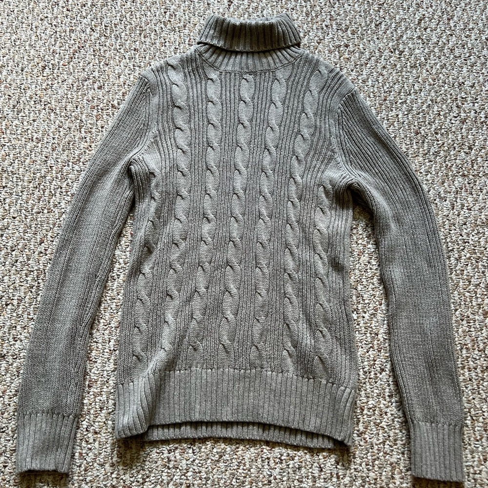 Express Men’s Cable Knit Beige Turtleneck Sweater - XS
